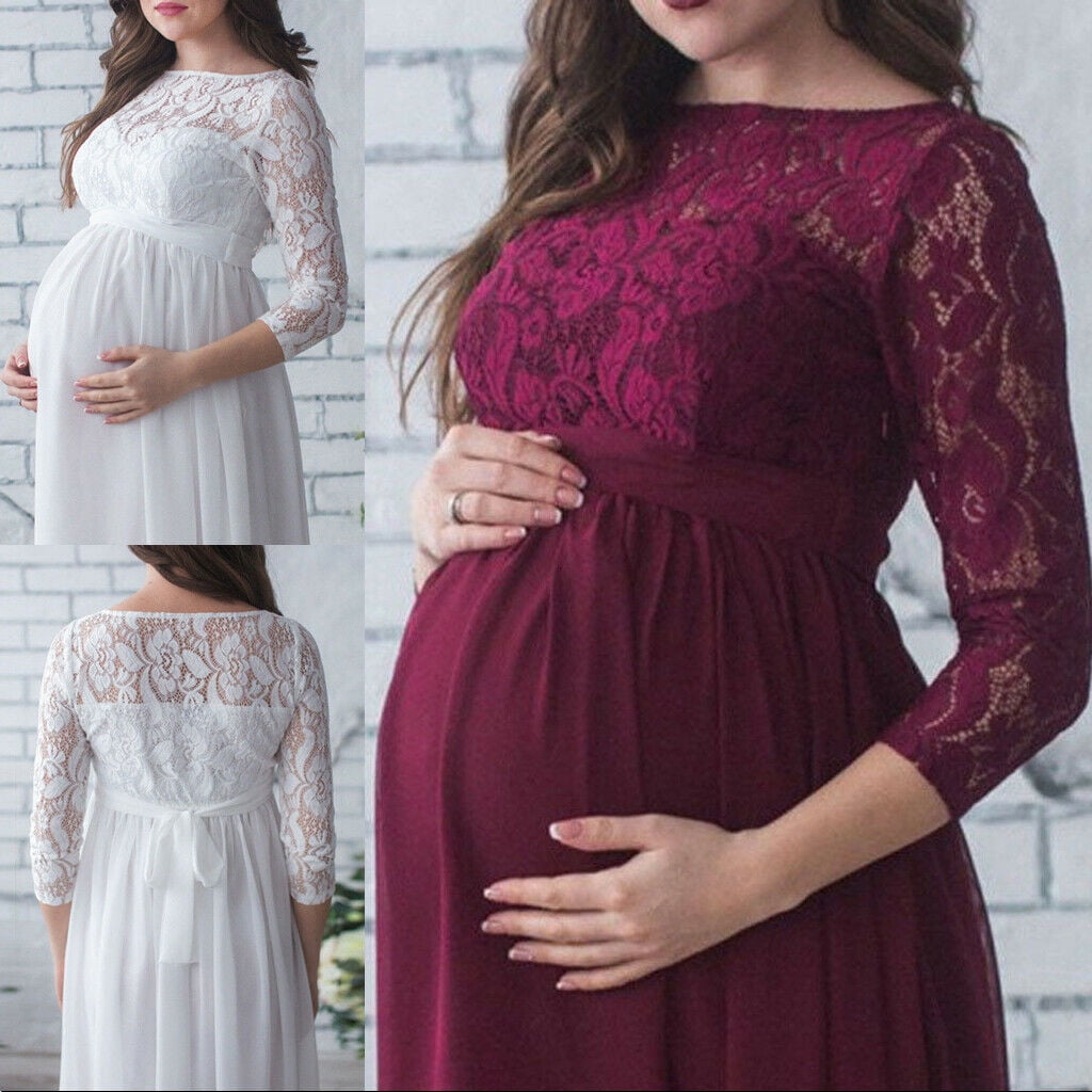 Pregnant Women's Lace Maternity Dress ...
